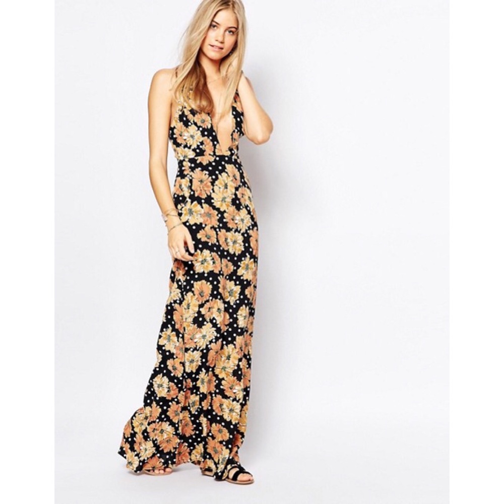 Flynn Skye Plunging Maxi Dress in Tiger Paw - LN